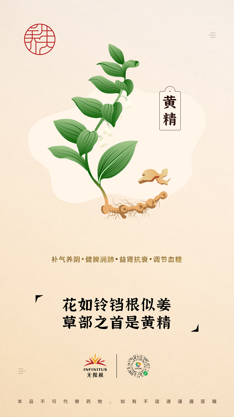 【黄精】<br>花如铃铛根似姜 草部之首是黄精