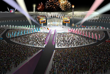 索契冬奥会开幕式和闭幕式场馆内景