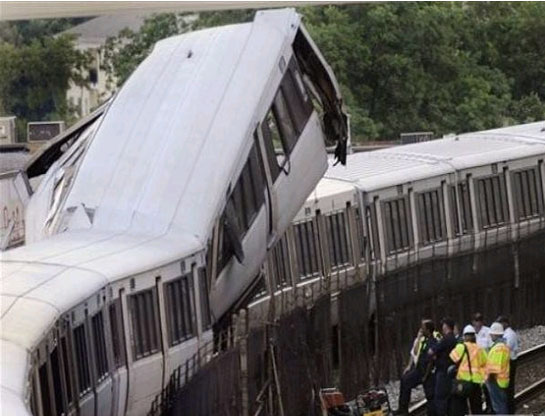 美国地铁火车相撞